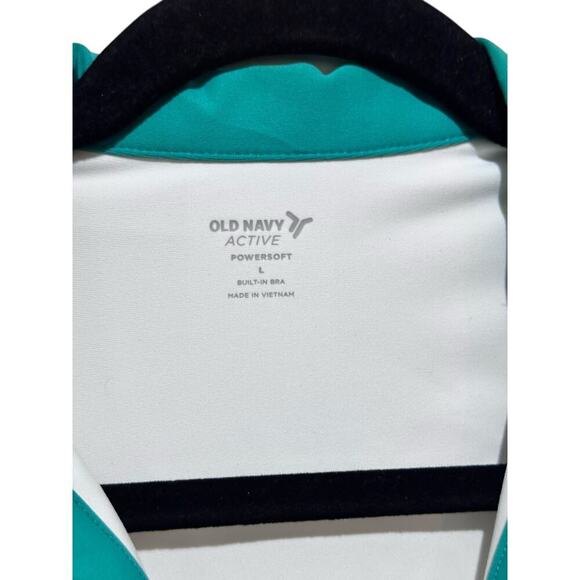 Old Navy Active PowerSoft White Sleeveless Cropped Built-In Bra Polo Top Size L - Picture 7 of 7